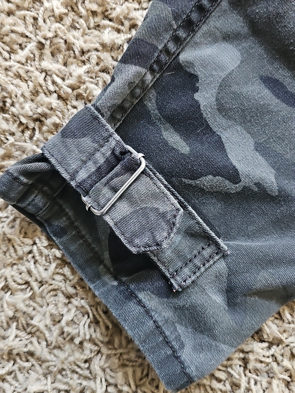 GRLFRND Camo Aaron Cargo Jeans 100% Cotton Pants 27 Cropped Button Up - Picture 7 of 10